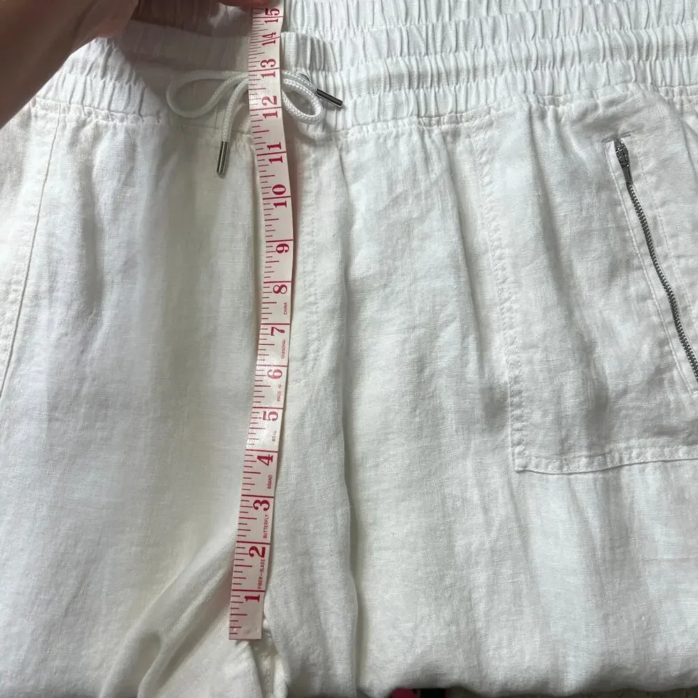 Athleta Cabo Linen Wide Leg Pants White Plus Size 24 Resort - Picture 9 of 11